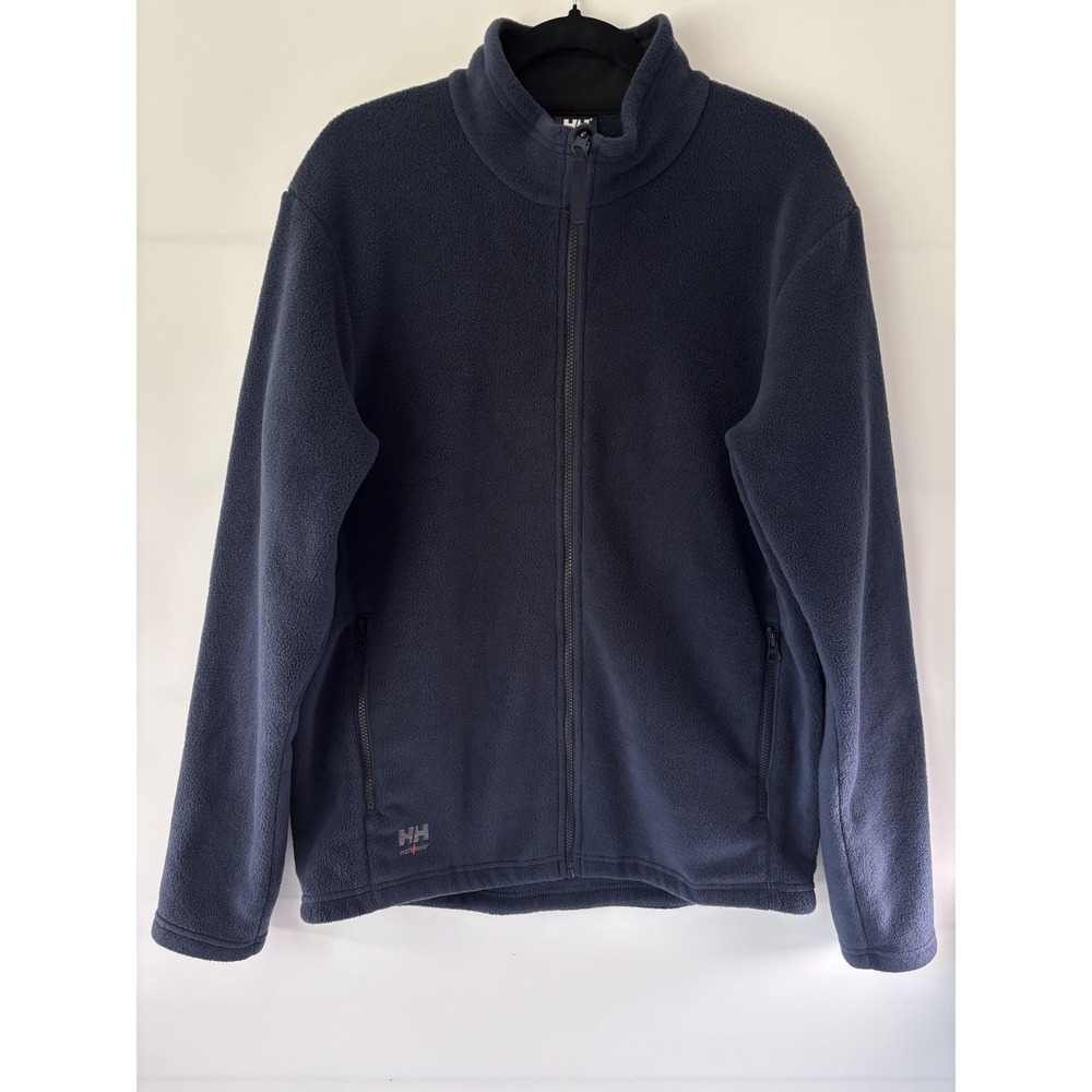 Helly Hansen Workwear Jacket Mens Large Blue Fleece Full Zip Outdoor Gorpcore